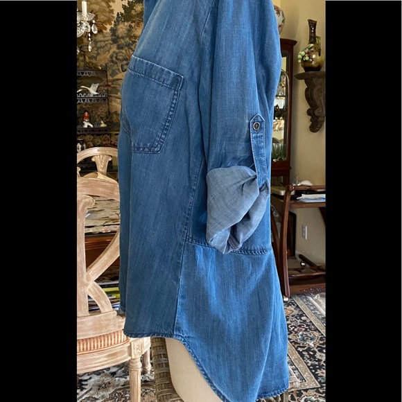 Cloth & Stone Jean Long Shirt High Low Back Slit - Picture 7 of 7